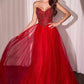 Ladivine CC415 Dress Strapless Beaded Tulle Ball Gown