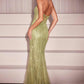 Ladivine CC416 Dress Sequin Strapless Fitted Gown
