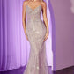 Ladivine CC416 Dress Sequin Strapless Fitted Gown