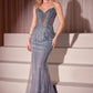 Ladivine CC416 Dress Sequin Strapless Fitted Gown