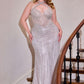 Vestido de noche strapless entallado de lentejuelas talla extra Ladivine CC416C