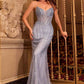 Ladivine CC416 Dress Sequin Strapless Fitted Gown