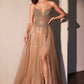 Ladivine CC487 Dress Strapless Layered Tulle A-Line Gown