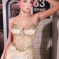 Vestido de noche formal ajustado sin tirantes con corsé transparente Ladivine CC490