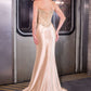 Vestido de noche formal ajustado sin tirantes con corsé transparente Ladivine CC490