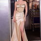 Vestido de noche formal ajustado sin tirantes con corsé transparente Ladivine CC490