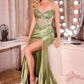 Vestido de noche formal ajustado sin tirantes con corsé transparente Ladivine CC490