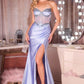 Vestido de noche formal ajustado sin tirantes con corsé transparente Ladivine CC490