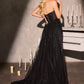 Ladivine CC492 Cautivador Vestido Ajustado con Sobrefalda de Tul Desmontable y Cuentas