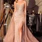 Ladivine CC492 Cautivador Vestido Ajustado con Sobrefalda de Tul Desmontable y Cuentas