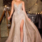 Ladivine CC492 Cautivador Vestido Ajustado con Sobrefalda de Tul Desmontable y Cuentas