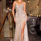 Ladivine CC492 Cautivador Vestido Ajustado con Sobrefalda de Tul Desmontable y Cuentas