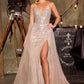 Ladivine CC492 Cautivador Vestido Ajustado con Sobrefalda de Tul Desmontable y Cuentas