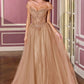 Ladivine CC493 Regal Off the Shoulder Soft Tulle Straps Ball Gown