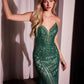 Ladivine CC6018 Long Strapless Rhinestone Embellished Mermaid Gown