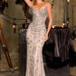 Ladivine CC8271 Vestido Ajustado de Gala con Adornos de Cristales