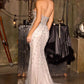 Ladivine CC8281 Deslumbrante vestido ajustado con abalorios y borde icónico moderno