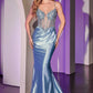 Ladivine CC8879 Dress Crystal & Satin Fitted Gown