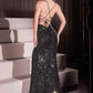 Ladivine CC8918 Dress Fitted Black Embellished Gown
