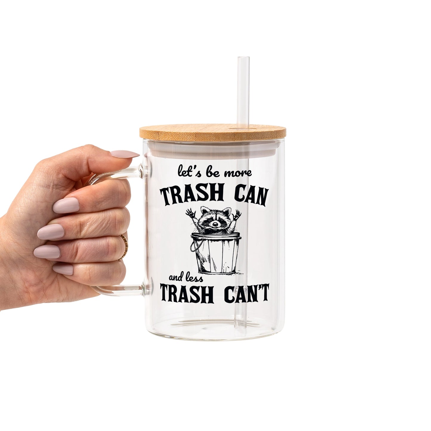 Trash Panda Raccoon Glass Cups