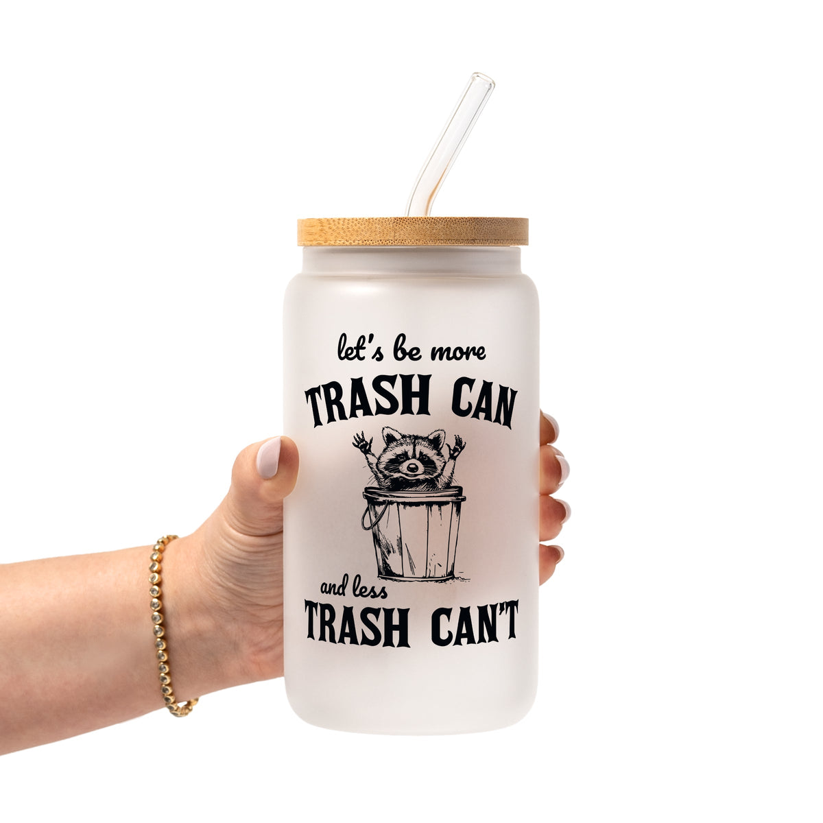 Trash Panda Raccoon Glass Cups