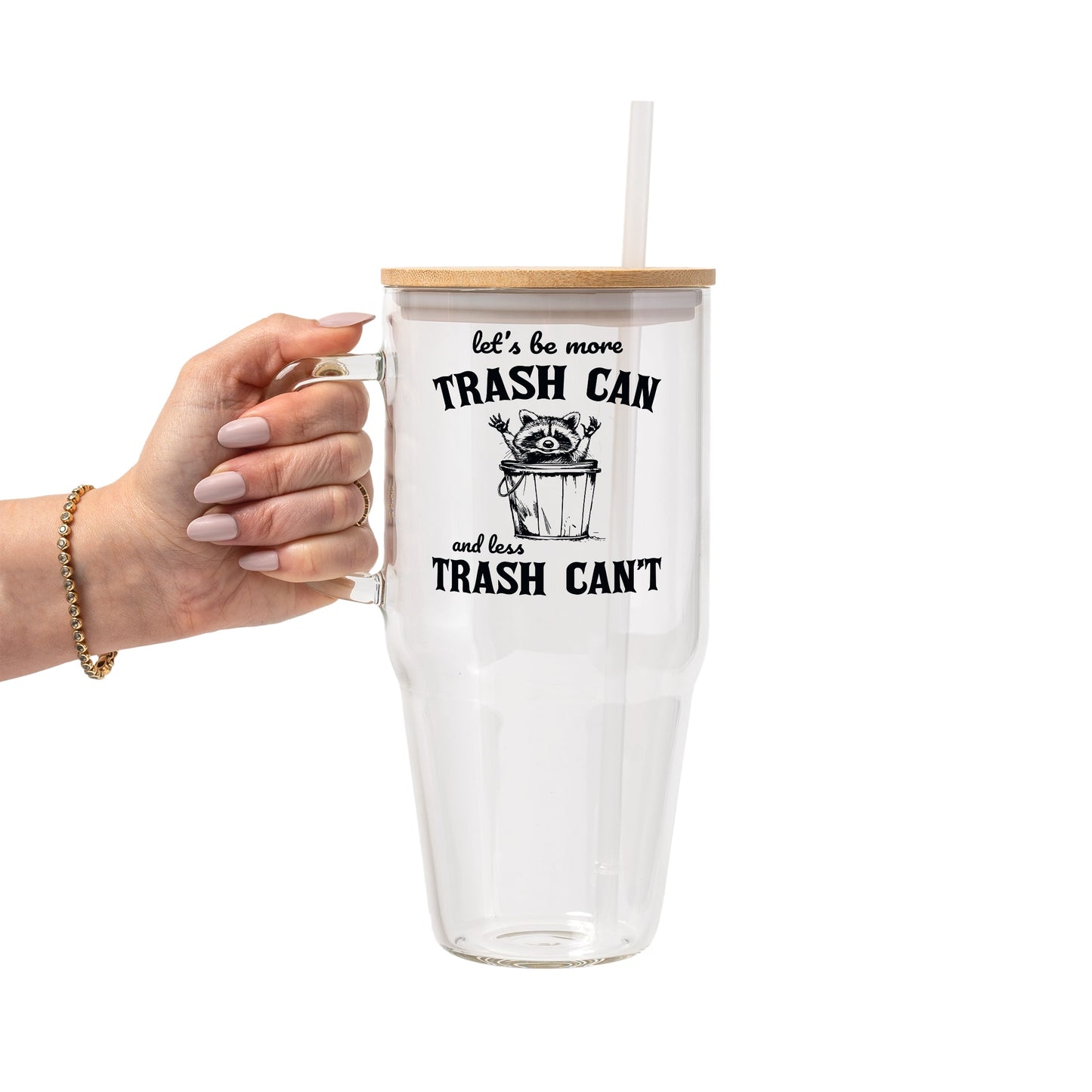 Trash Panda Raccoon Glass Cups