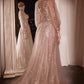 Ladivine CD0102 Dress Long Sleeve Layered Tulle A-Line Gown