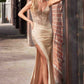 Ladivine CD0106 Dress Fitted Glitter Gown With Lace Applique