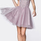 Cinderella Divine CD0132 Short A-Line Dress Off The Shoulder Glitter Tulle Skirt