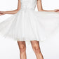 Cinderella Divine CD0132 Short A-Line Dress Off The Shoulder Glitter Tulle Skirt
