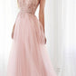 Cinderella Divine CD0154 Long Dress Beaded Applique Bodice Layered Tulle Skirt