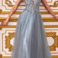 Cinderella Divine CD0154 Long Dress Beaded Applique Bodice Layered Tulle Skirt
