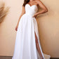 Cinderella Divine CD0166W Satin Strapless A-Line Ball Gown Sweetheart Neck