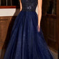 Cinderella Divine CD0177 Glitter Tulle A-Line Ball Gown Off the Shoulder