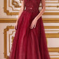 Cinderella Divine CD0177 Glitter Tulle A-Line Ball Gown Off the Shoulder