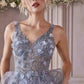 Cinderella Divine CD0181 Long Lace Floral A-Line Tulle/Lace Dress