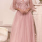 Cinderella Divine CD0182 Glitter Tulle A-Line Formal Dress