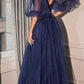 Cinderella Divine CD0182 Glitter Tulle A-Line Formal Dress