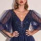 Cinderella Divine CD0182 Glitter Tulle A-Line Formal Dress