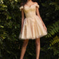 Cinderella Divine CD0194 Short Tulle A-Line Off the Shoulder Dress