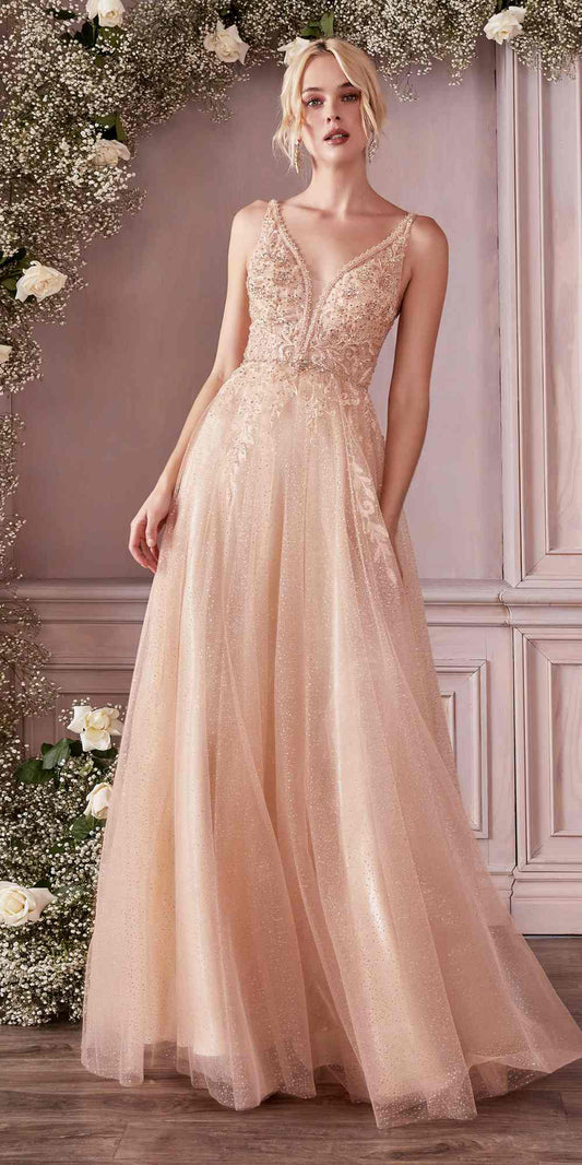 Cinderella Divine CD0196 Vestido de gala acampanado de tul en capas