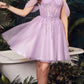 Ladivine CD0211 Off The Shoulder Embellished A-Line Short Corset Bodice Dress