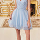 Vestido corto de tul con purpurina y corte A Ladivine CD0213
