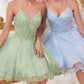 Vestido corto de tul con purpurina y corte A Ladivine CD0213