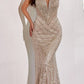 Ladivine CD0216 Floor Length Sexy Strapless Beaded Fitted Gown