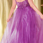Ladivine CD0217 Long A-Line Strapless Sequin Bodice Glitter Tulle Skirt Dress