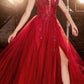 Ladivine CD0230W Long Strapless Layered Tulle Bridal Gown
