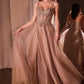 Ladivine CD0234 Long Lace and Tulle A-Line Ball Gown