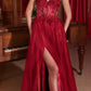 Ladivine CD0234 Long Lace and Tulle A-Line Ball Gown