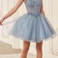 Ladivine CD0236 Short A-Line Tulle Homecoming Dress